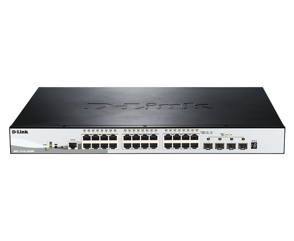 Switch 24*GIGE+4*10G SFP+D-Link DGS-1510-28XMP
