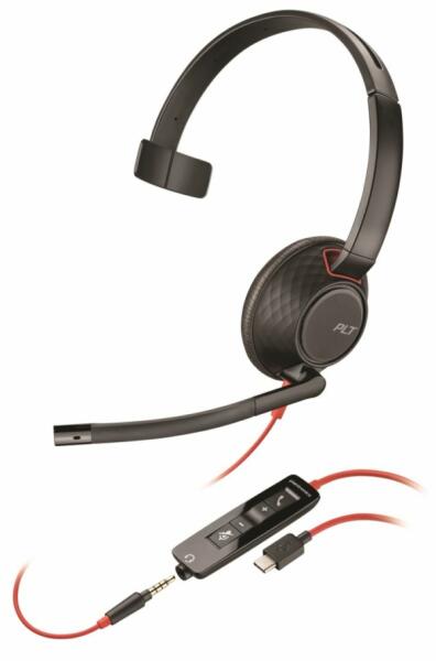 Poly Blackwire 3210 Monaural USB-C Headset +USB-C/A Adapter