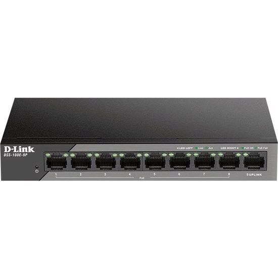 Switch 9xRJ45 (8xPoE+802.3af/at) DSS-100E-9