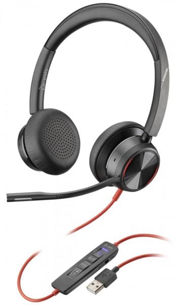 Poly Blackwire 8225 Stereo Microsoft Teams Certified USB-C Headset +USB-C/A Adapter