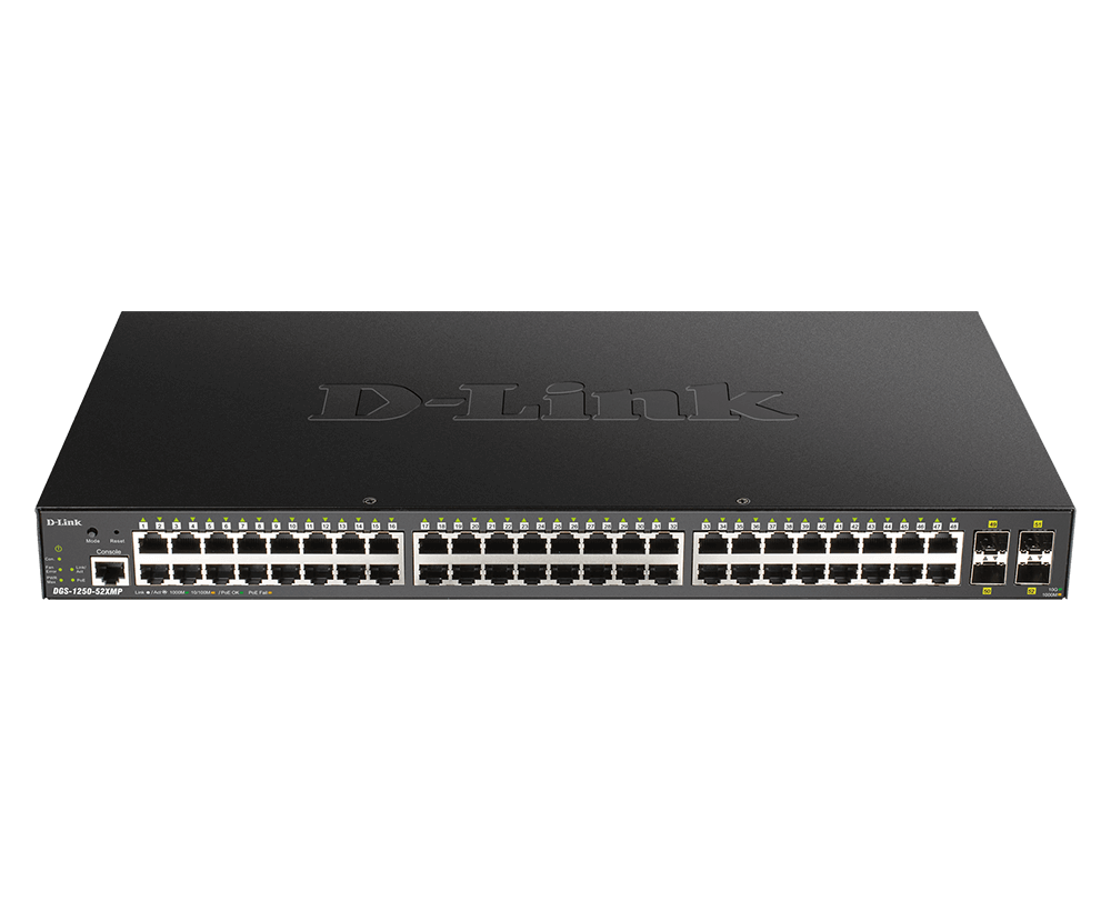 Switch 48port maxPoE 176Gbps DGS-1250-52XMP