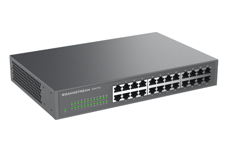 Unmanaged Network Switch, 24x GbE RJ45,