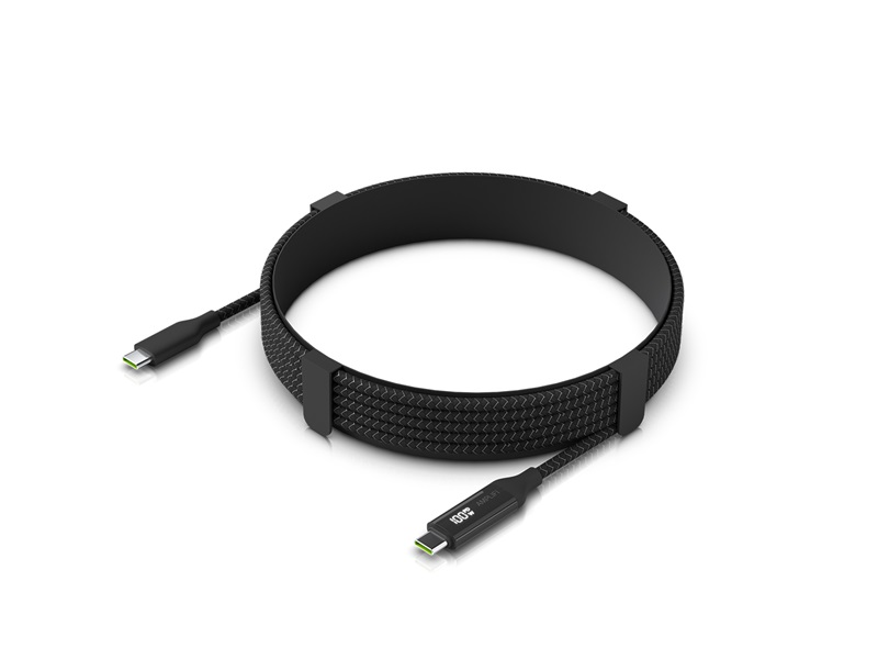 "Braided power and data cable with a dou