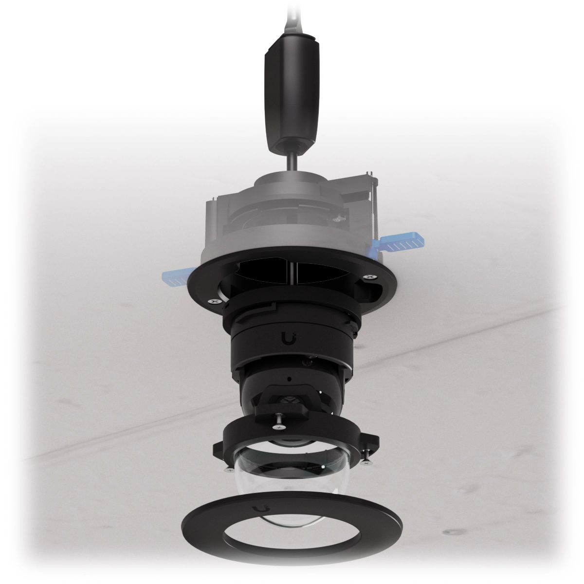 Dome camera mounting accessory for reces