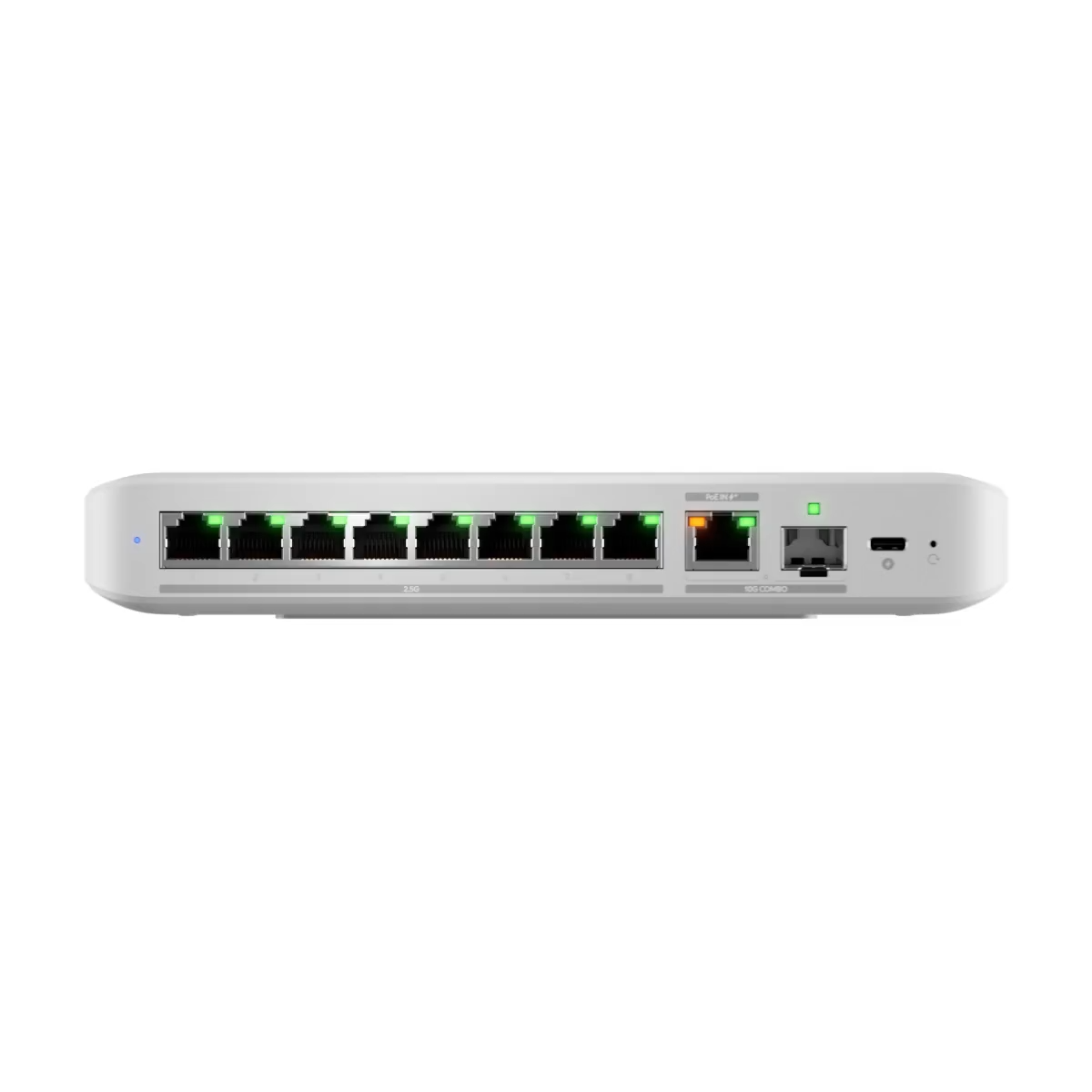 "Flexible, 8-port 2.5 GbE switch with a